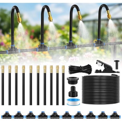 360° Sprinkler and Drip Watering Kit  Adjustable Brass Nozzle, 10 m Hose for Garden, Balcony, Greenhouse (1/5)