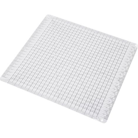 Righello per quilting da 12,5x12,5 pollici, linea in acrilico trasparente bicolore, nastro da cucito multifunzionale per lavori artigianali. (1/5)