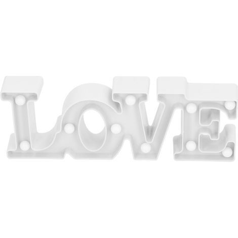 Lampe LED "LOVE" pour Anniversaire, Mariage ou Proposition - 10 LEDs Blanc Chaud (1/5)