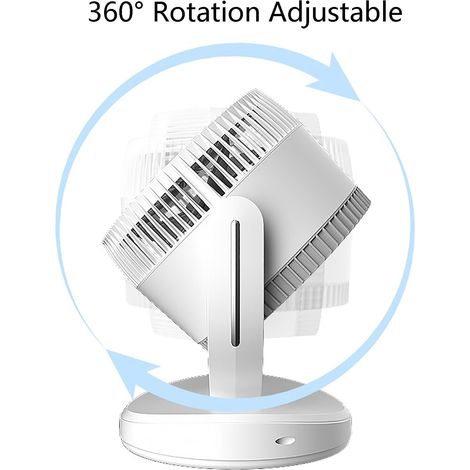 Ventilateur de bureau ultra silencieux veilleuse LED lumineuse, flux d'air puissant,3 vitesses de refroidissement blanc 2400 mAh (1/4)