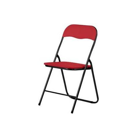 6 x SEDIA PIEGHEVOLE POLO NERO/ROSSO