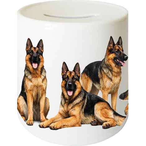 Tirelire bergers allemands en céramique 9,5 cm (1/2)