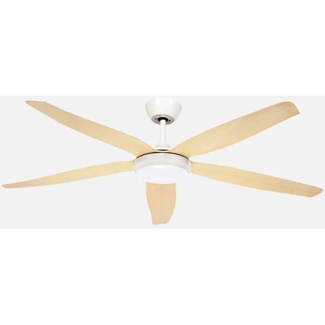 Ventilador Dc Altea 24w Blanco/haya 5aspas 6vel.142d 2880 Lm 3000-4500-6500k Remoto+memoria+temporizador