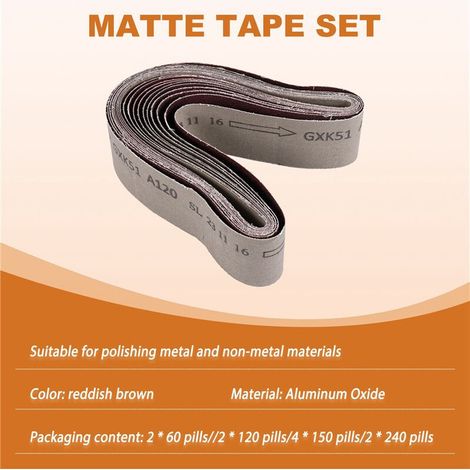10 bandes abrasives 50x686mm mélange grains 60/120/150/240 (1/5)