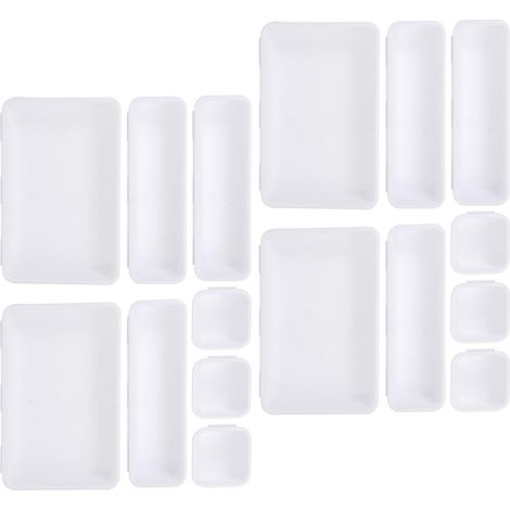 Piece Adjustable Drawer Organizer Plastic Storage Box
