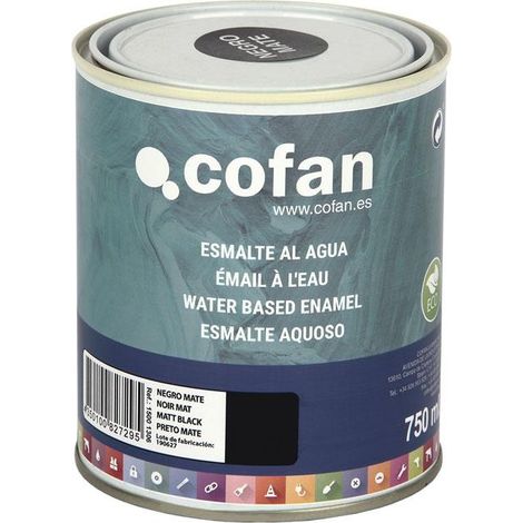 Esmalte Al Agua (750 Ml) Negro Mate