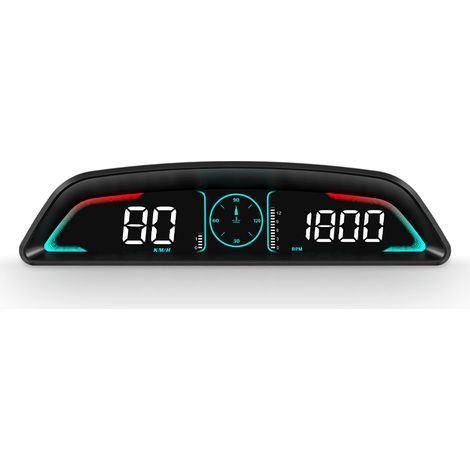 B3 Affichage Tête Haute HUD Intelligent OBD2 - Moniteur Multifonction avec Vitesse, Régime Moteur, Température Eau, Tension Batterie et Alarme de Dépassement-Alovez