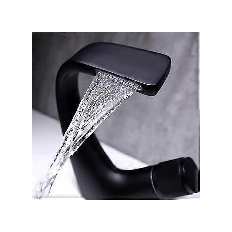 Schwarzer Einloch-Waschtischmischer, Waschtischmischer aus Messing, luxuriöser Design-Waschtischmischer
