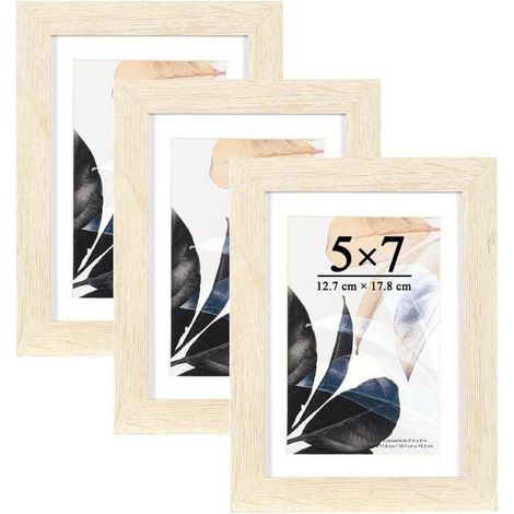Bilderrahmen 13x18 Plexiglas Fotorahmen 3er Set 5x7 inches Eiche Holz (1/5)