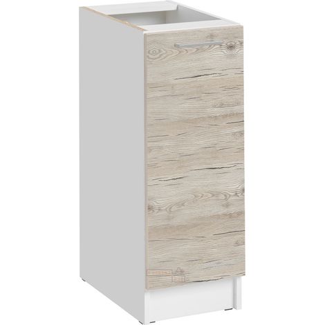 Mobile base da cucina Eco Noce sbiancato a 1 anta L 30 cm (1/5)