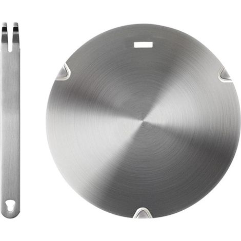 Diffuseur de chaleur pour cuisinière à gaz – Anneau de mijotage à induction en acier inoxydable 22 cm avec poignée amovible (1/5)