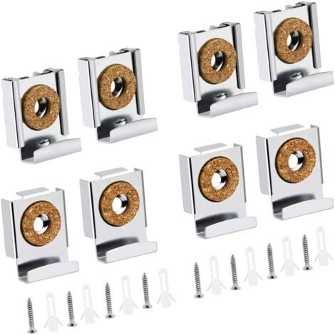 8 Pcs Fixation Miroir Mural Fixation Miroir Lourd Support Miroir Mural Support Miroir Barbier avec Bouchon en Plastique et vis pour Accrocher. (1/5)