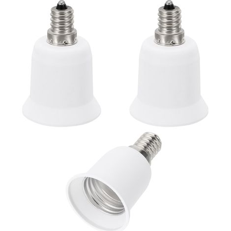 E12 vers E26/E27 Lumière Douille Adaptateur, Adaptateur de douille, 3pcs Lampe Support Convertir Vis Base Convertisseur pour Halogène CFL Lumière Ampoule, Blanc (1/5)