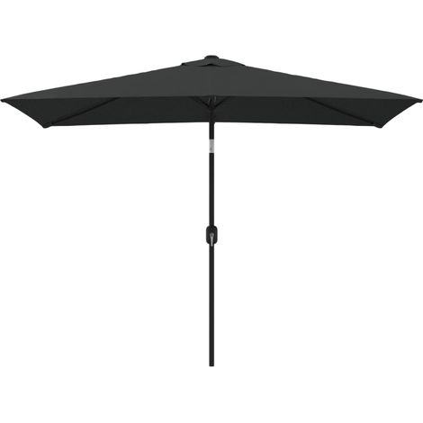 Ombrellone con palo in metallo 300 x 200 cm nero 020008134