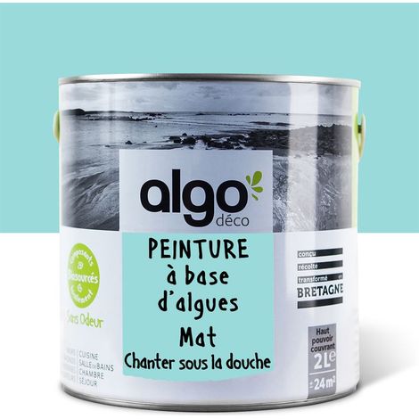 Peinture écologique Algo - Mat - Bleu Chanter sous la douche - 2L
