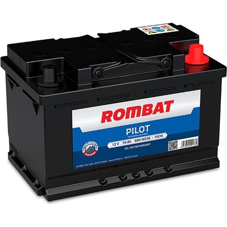 Batterie voiture 12V 70Ah P370 – Technologie Plomb Calcium – 600A – Compatible Volkswagen Golf IV et autres modèles – Rombat