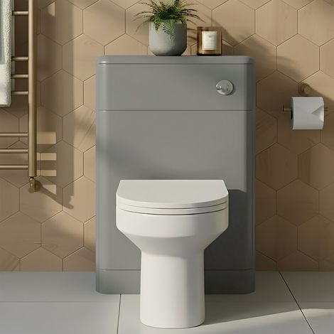 Hudson Reed Solar Back to Wall WC Unit 550mm Wide - Cool Grey (1/3)