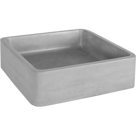 Differnz Marba Vasque à poser Carrée 40x40x12cm Béton Gris Clair (1/4)