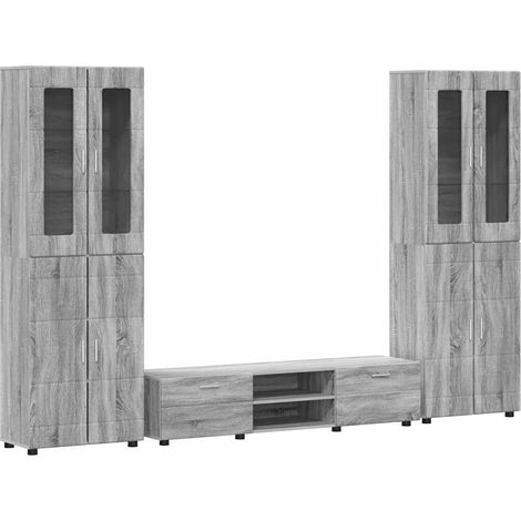 Ensemble meuble TV FLORIN 3 pcs Gris Sonoma Bois d'ingénierie vidaXL