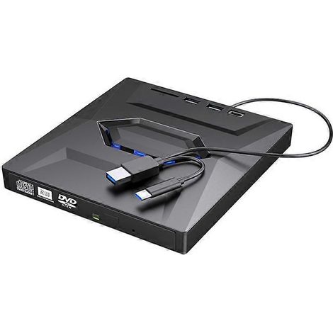 Kaelt - Graveur DVD/CD externe, lecteur CD et DVD, lecteur DVD/CD externe USB 3.0, compatible PC et ordinateur portable. (1/5)
