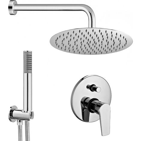 Set doccia tondo Prima braccio 40 cm + soffione 20 cm + Miscelatore e kit doccia (1/5)