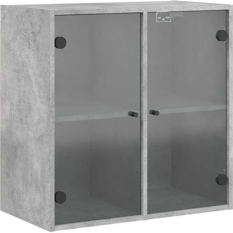 Maison Exclusive - Mobile a Muro con Ante in Vetro Grigio Cemento 68x37x68,5 cm