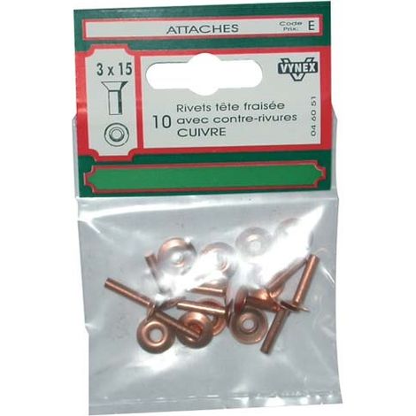 VYNEX - Rivet t.f. cuivre 3x15 x10
