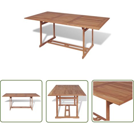 The Living Store Gartentish 180x90x75 cm Teak Massivholz - Esstisch - Teakholz - Gartenmöbel - Outdoortisch - Terrasse (1/5)