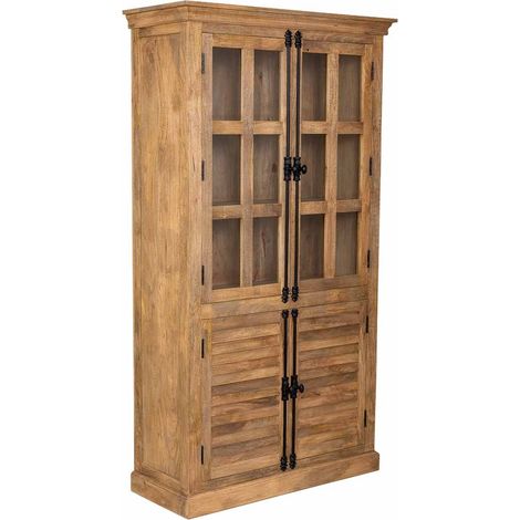 Vitrina de madera con 4 puertas marrón 110x45x200h cm (1/5)