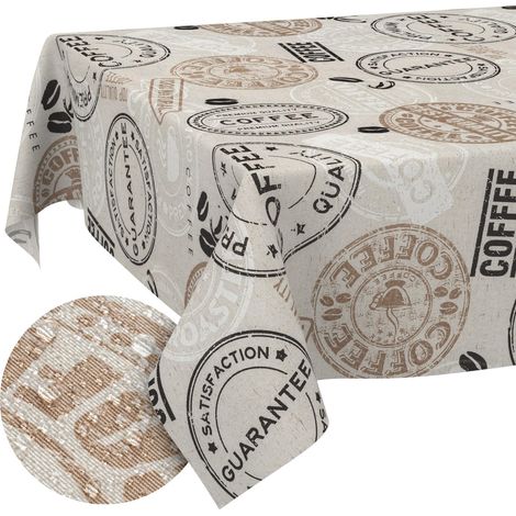Nappe enduite Café Ronde Ø 140 cm extérieur imperméable (1/5)