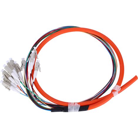 Câble fibre optique multimode 12 cœurs LC/UPC-62.5/125 avec gaine extérieure en PVC pour réseaux