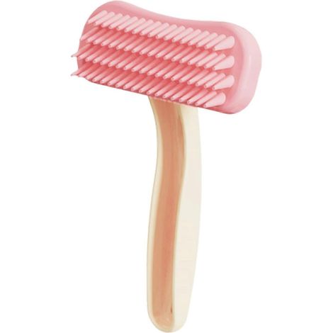 Brosse d'épilation pour chiens et chats, peigne en silicone à dents souples pour le soin du pelage et le bain, rose (1/5)