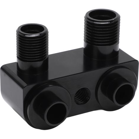 Kit adaptateur de connecteur de compresseur de climatisation en alliage d'aluminium noir 6061-T6 à angle de 90° pour Ford LSX LS1 (1/5)
