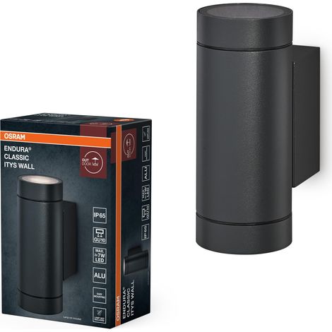 Luminaire d’extérieur ENDURA CLASSIC ITYS W, applique murale, GU10, gris foncé, aluminium, installation facile, diffuseur en verre ou en PMMA, classe de protection IP65, éclairage indirect (1/5)