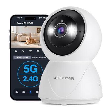 Aigostar Cámara Vigilancia WiFi Interior 2.4G/5G- Visión Nocturna Full Color/Seguimiento de Movimiento/Audio Bidireccional/Alarma- Cámara Vigilancia Bebes/Animais de Estimação/segurança em casa (2)