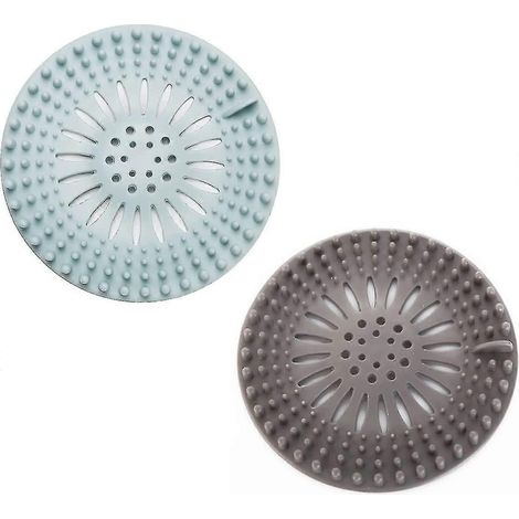 Bouchon de douche anti-cheveux. Bouchon en silicone. Lot de 2 couvercles de bonde de douche résistants. (1/4)