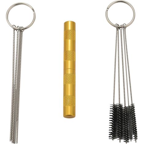 Accessoires de nettoyage pour aérographe 11 en 1 avec brosses en acier inoxydable-- (1/5)