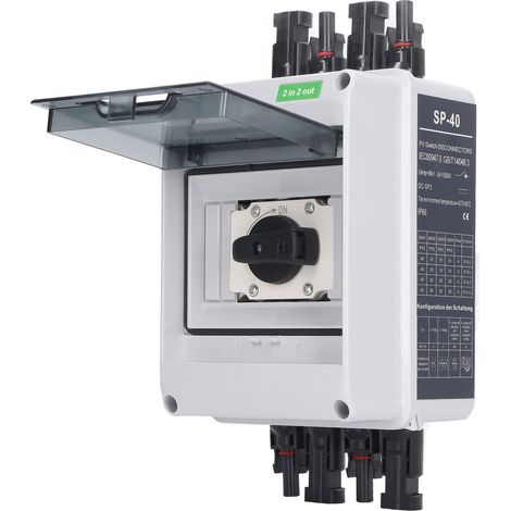 DC1000V 32A 2-Eingang 2-Ausgang Solar-Trennschalter, Photovoltaik-Trennschalter für Kombinationsbox und Wechselrichter (1/5)