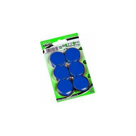 Lebez MR-30-BL Magneti per Bacheca 30mm Blu - Set 12 Pezzi per Ufficio