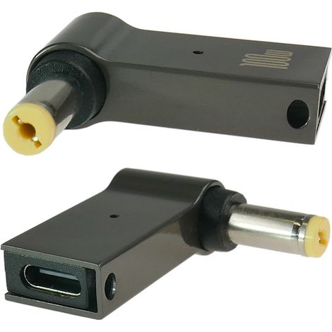 USB-C-Adapter zur Stromversorgung eines Laptops mit einer 5,5 x 1,7 mm Buchse