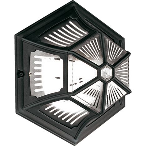 Elstead Parish - Lanterne de plafond affleurante extérieure à 1 ampoule noire IP44, E27