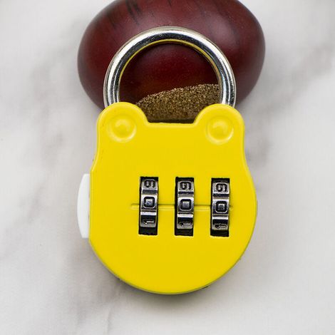 Serrure mini serrure à combinaison cadenas petit cadenas armoire petit sac à dos valise gymnase casier tiroir maison(jaune) (1/5)