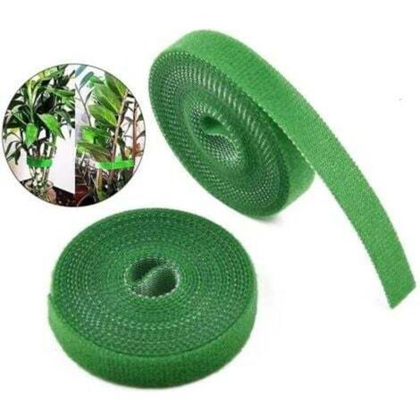 [NON UTILIZZATO] 2 fascette per piante da giardino, rotoli di nastro in nylon riutilizzabile per piante rampicanti - 10 mm x 10 m - Verde