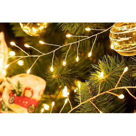 Guirlande lumineuse étoilée effet pétard, 8 modes d'éclairage LED féérique pour décorations de Noël, chambre et fêtes - Blanc chaud, 1,5 m (1/4)