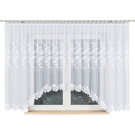Iwona - Rideau jacquard prêt à poser avec fente en bas - 500 x 160 cm - blanc (1/5)
