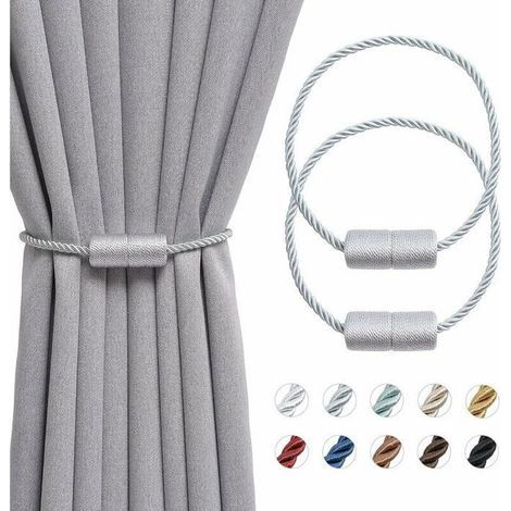 Lot de 2 embrasses magnétiques de rideaux de 40.6 cm faites à la main en corde latérale. pratiques et décoratives pour rideaux de