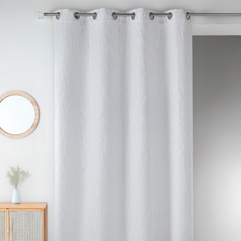 Rideau en jacquard fantaisie Blanc 135x260 cm