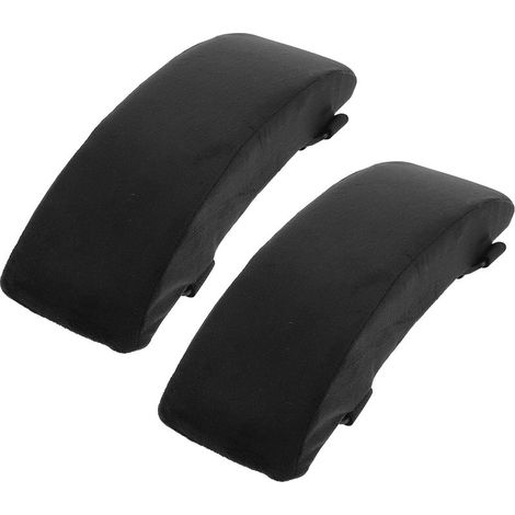 Coussins d'accoudoirs pliables, rembourrage en mousse haute densité, revêtement classique en daim noir. (1/5)
