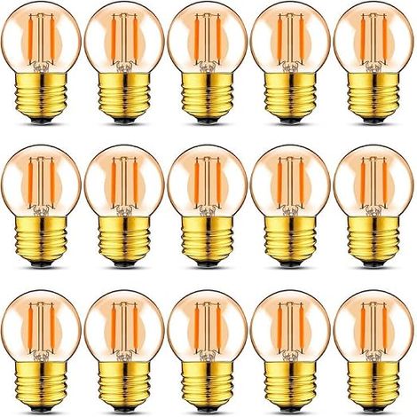 G40 LED Filament Mini Globe Ampoule Extérieure 1W Chaud Blanc 2200K Ambre Glow 10W Equivalent Remplacement Intérieur Extérieur E27 Edison Base Vis 15 (1/5)