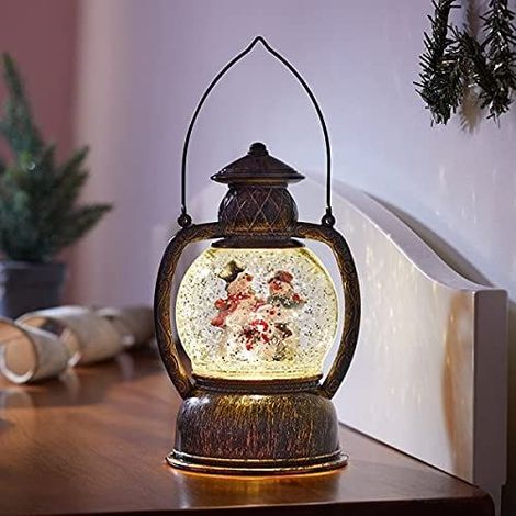 Christmas Light Up Snow Swirl Lantern (Frosty) (1/2)
